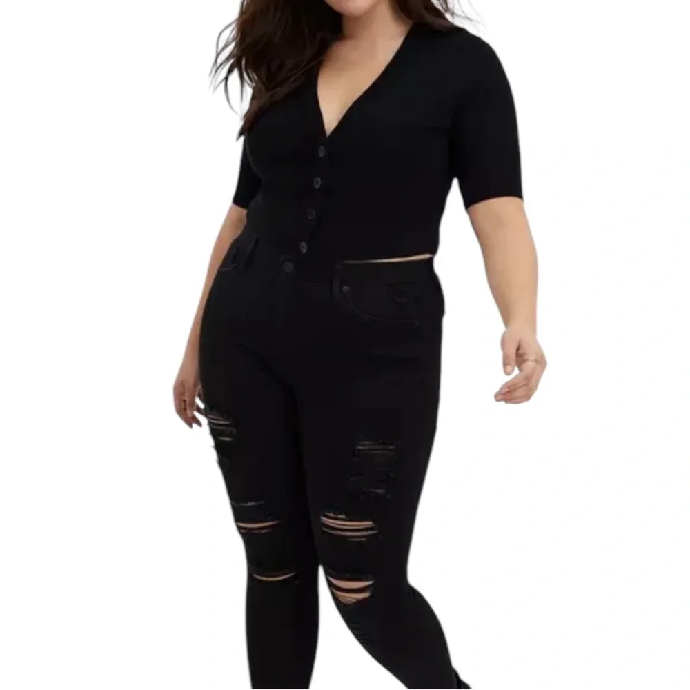 Torrid Black Shrug Crop Cardigan